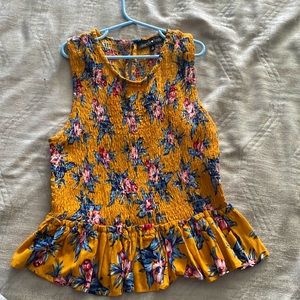 Yellow floral shirt